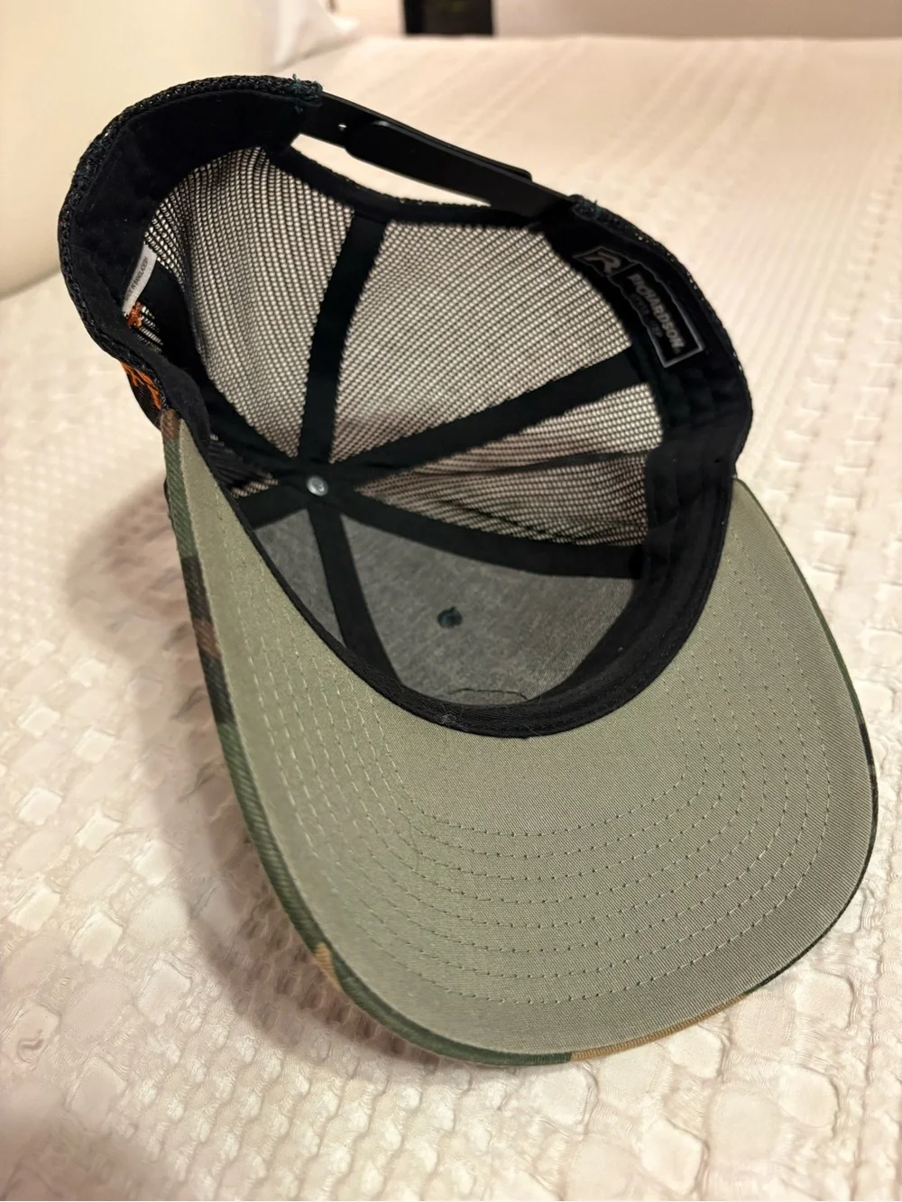 Project Savior Camo Trucker Hat with Heart Hand Patch - Green Camouflage
